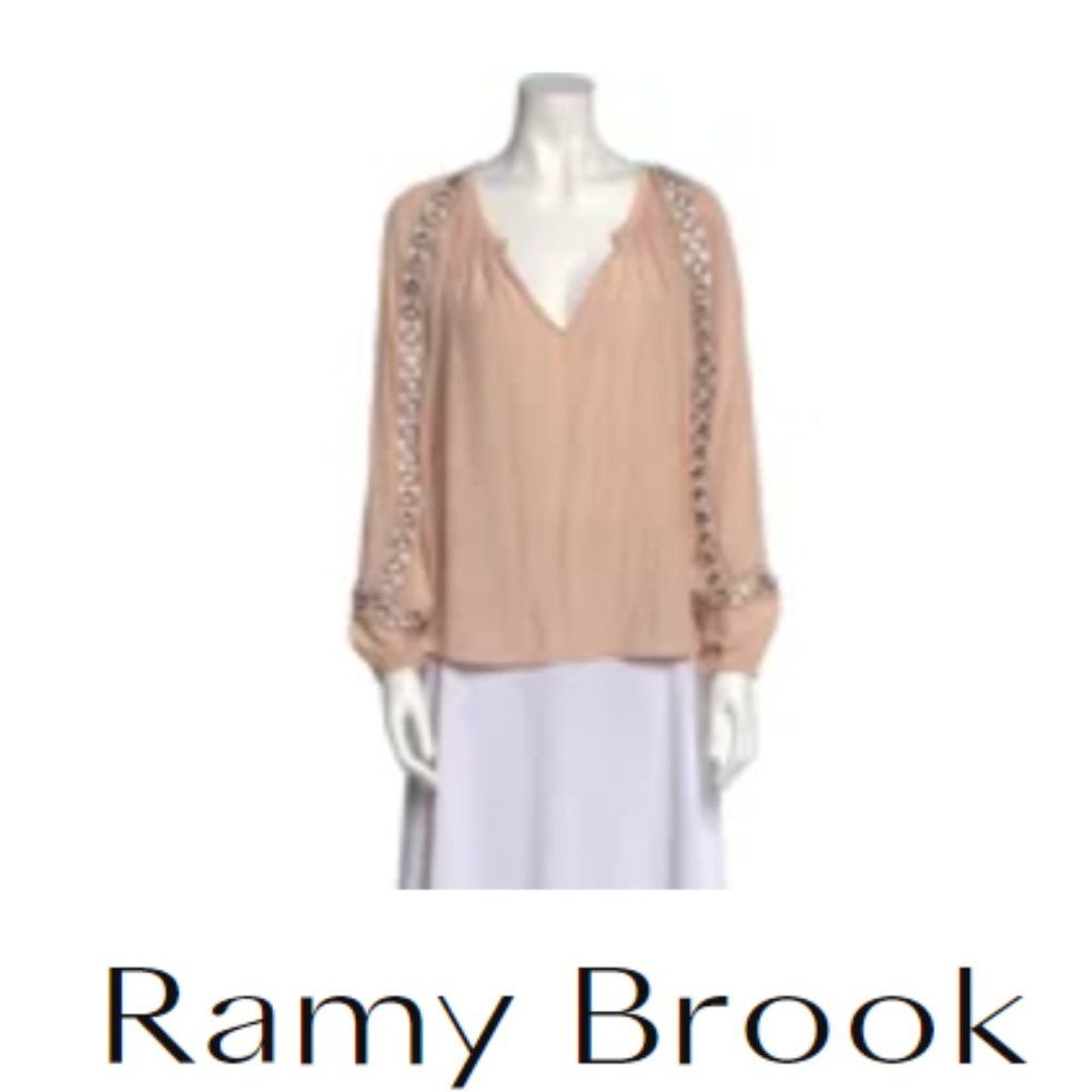Ramy Brook Plunge Neckline Long Sleeved blouse
